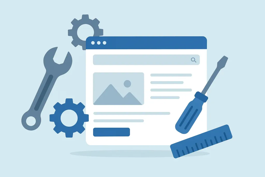 ejemplo de sitio web optimizado y bien diseñado en una pantalla de ordenador