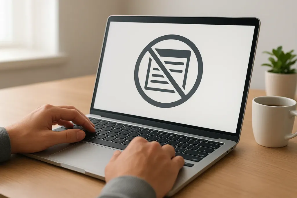 persona identificando errores en una web lenta y sin cargar
