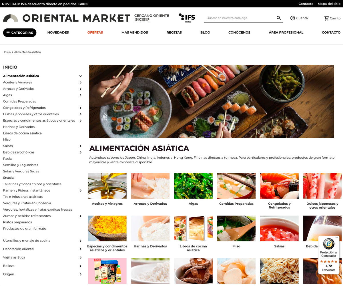 Listado categoría de Alimentación Asiática - Oriental Market